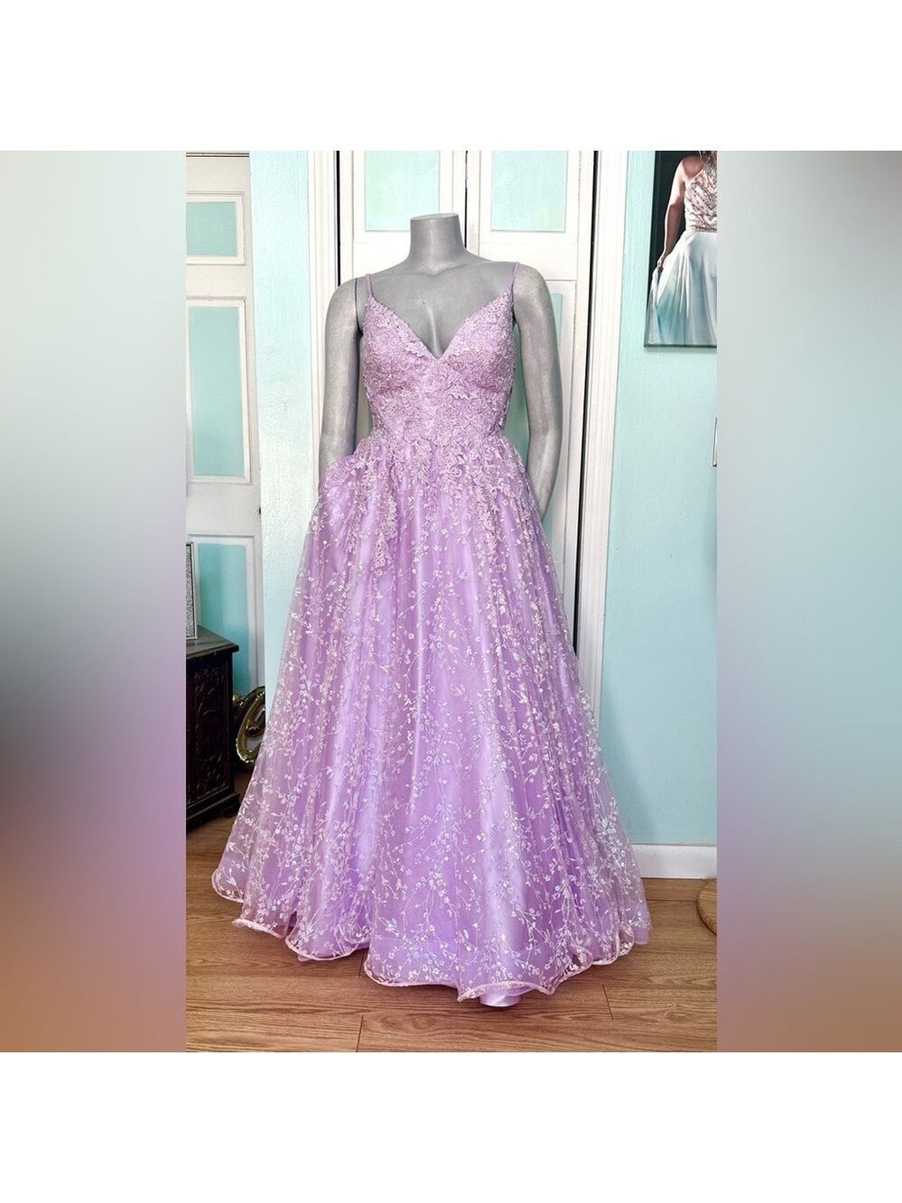 14 16 Ellie Wilde EW122107 Lilac Orchid Lavender Prom Pageant Ball Gown Dress